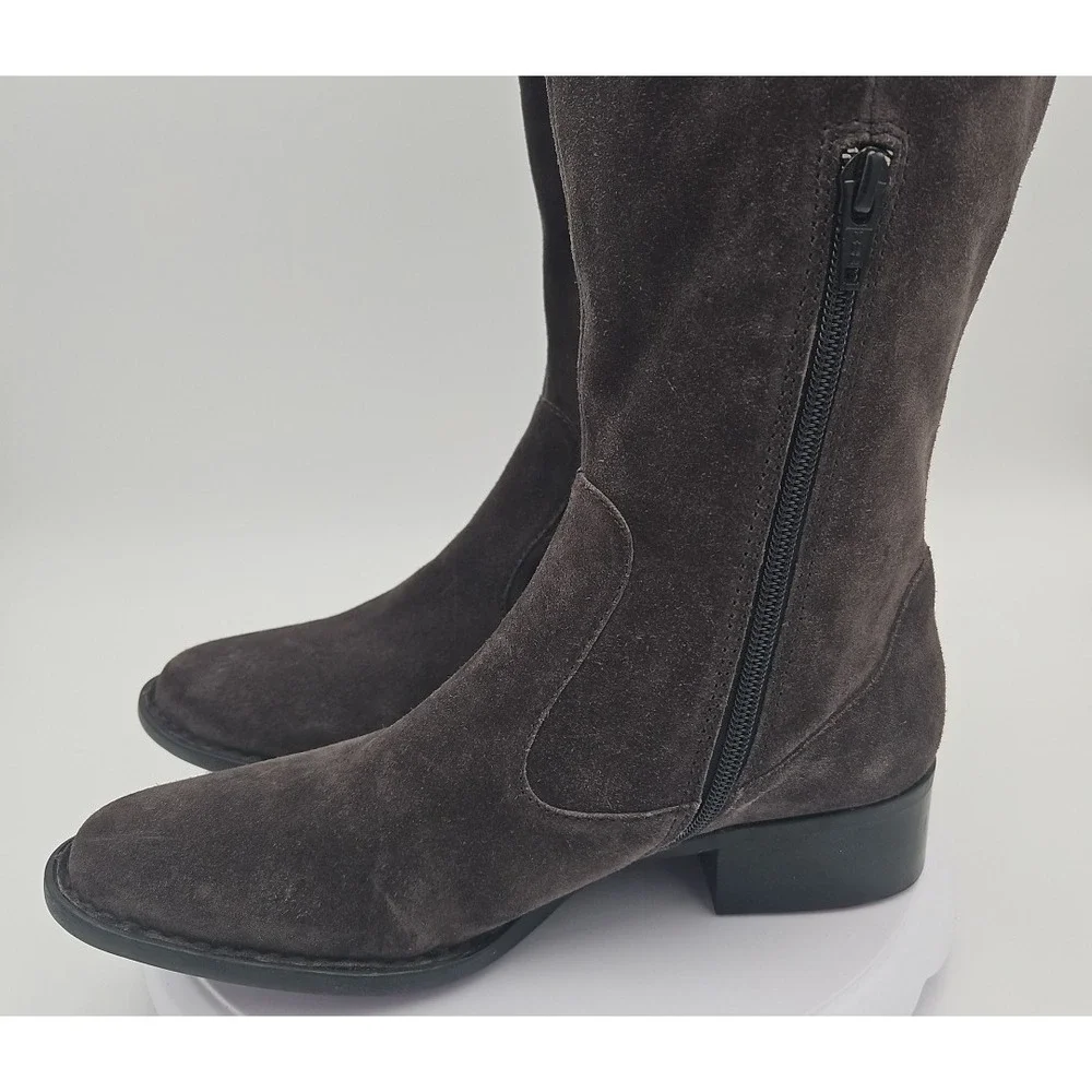 Børn CRICKET Gray Suede Y2K‎ Sz W/9 Knee High NOS Slouch Tall Riding Boots Flat